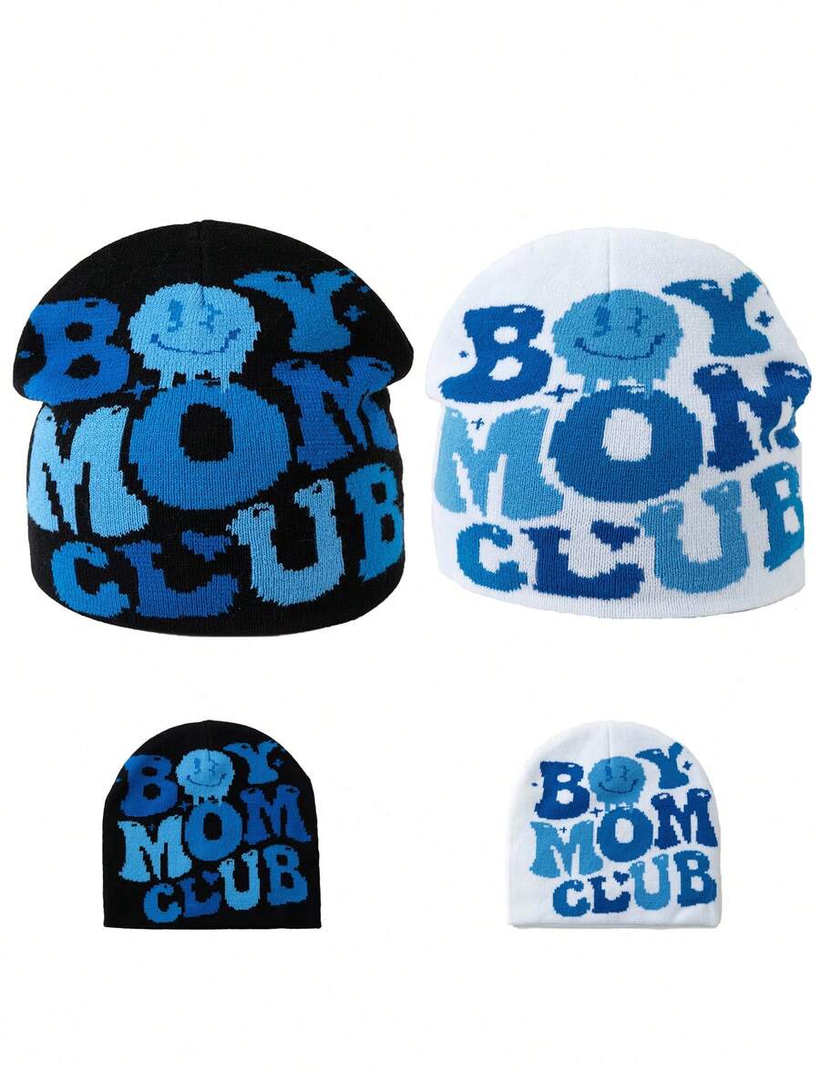 1pc Jacquard Knit Beanie, Casual Skull Pattern Acrylic Warm Hat, Fashion Streetwear Ski Cap, Sports Cycling Skiing Hat, Couple Hats, Holiday Gift Men Winter Head