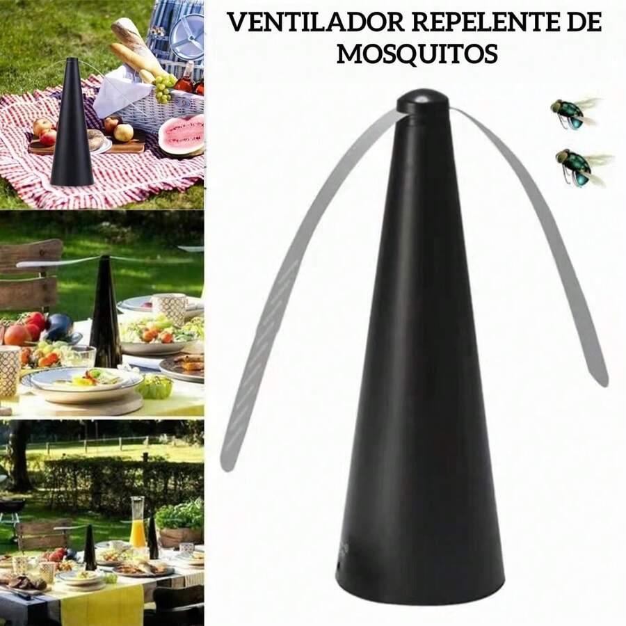 Ventilador antimoscas, ventilador de mesa portátil para exteriores, ventilador de mesa, mantiene las moscas e insectos alejados de la comida, comedor al aire libre - Negro - Ver 1