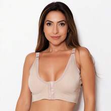 Kit Of 2 Post-Surgical Bras, Low-Cut, Aesthetic, Front Opening, Reinforced Breast Support, Post-Operative Breast Augmentation, Silicone Breast Support - Khỏa thân - Xem 3