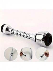 1pc Stainless Steel Kitchen Faucet Water Saving Sprayer Attachment With 360 Degree Rotation And Splash Guard, Suitable For Kitchen And Bathroom Faucets - Faucet Extender - View 8