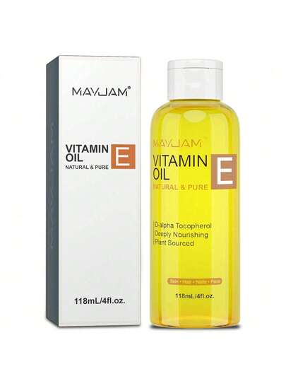 118ml Vitamin E Oil 50,000 ,MAYJAM 1pc Vitamin E Oil For Scars Hair, Face, Nail, Topical Massage,Relieves Dry Skin,Moisturize And Radiant Skin For Whole Body