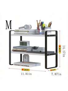 1个木质金属多层桌面收纳架，学生/办公电脑桌储物架 - 彩色 - 查看 10