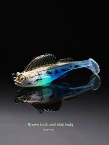 Jumping Fish, Lure, Fake Bait, Lead Soft Bait, Anti Hanging Bottom Sea, Freshwater Lure, Catfish, Catfish, Black Fish, T-Tail Biomimetic Bait