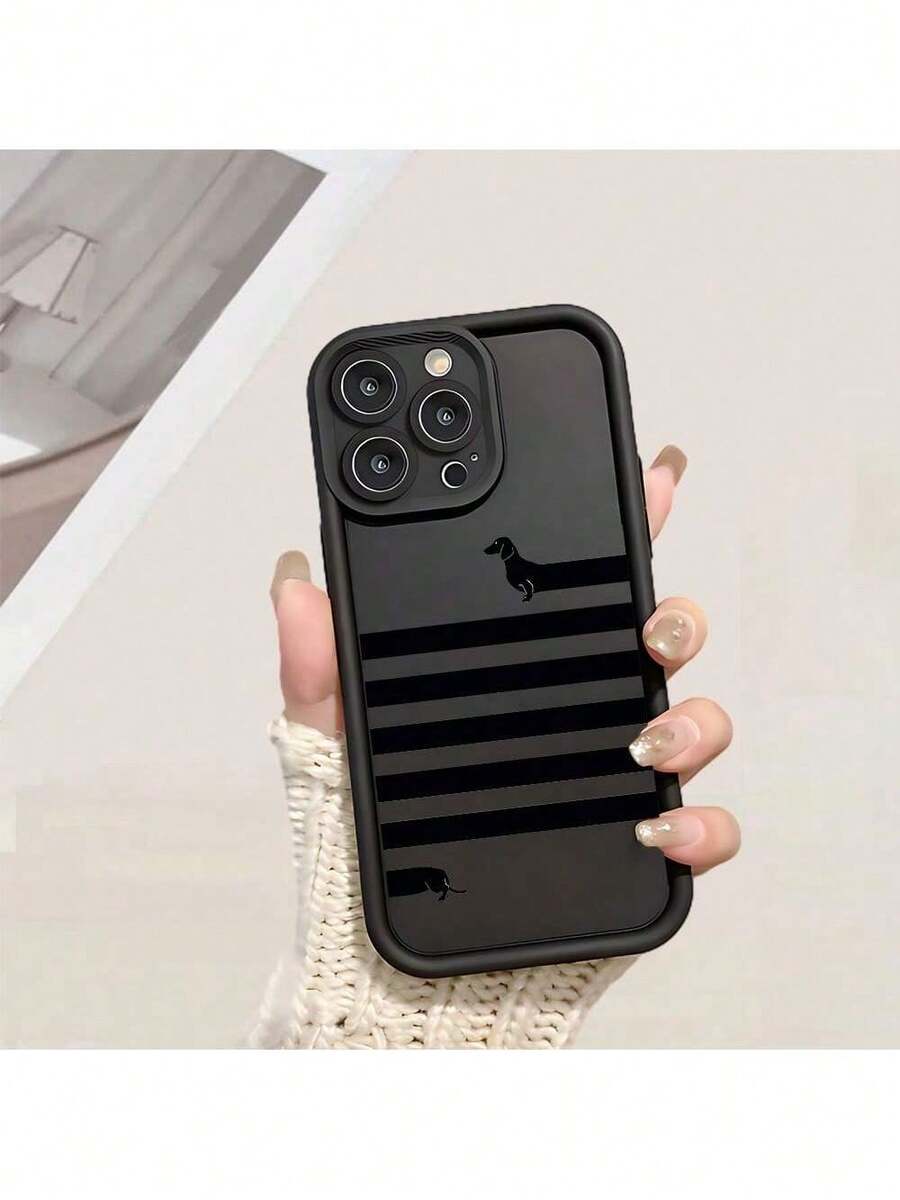Compatible con iPhone 11/12/13/14/15/16pro/16Plus/16Promax/7plus/8plus/X/Xs Max/Xr/11pro/12pro/13pro/14pro/12mini/13mini/11promax/12promax/13promax/14promax/14plus/6/6s/6plus/7/8 Adecuado para niños y niñas, regalo/aniversario/regalo de festividadesCarcasa personalizada con estampado - Negro - Ver 1