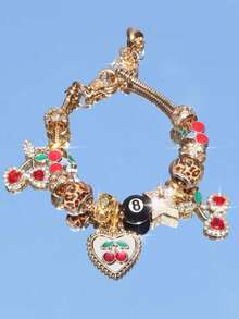 1 pieza Elegante brazalete de acero inoxidable con perlas falsas, diseño de gato cautivador y moño, adecuado para decoraciones de fiestas de damas, regalo del Día de San Valentín