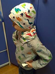 2PCS/Set Baby Beanie Hat And Scarf Set,Cartoon Dinosaur Christmas Tree Warm Cap And Neck Mufflers For 9 Months To 3 Years Old Toddler Boys And Girls Put On Autumn Winter Spring