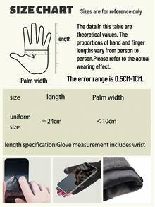 1 par de guantes deportivos de invierno para exteriores, cálidos para uso diario, ciclismo, senderismo, conducción, con puntas de los dedos para pantalla táctil, forro térmico, diseño de bloques de color para hombres y mujeres - Multicolor - Ver 2