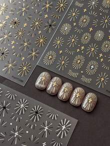 1pc Luxury Gold Bronzing Cross Nail Stickers Jewelry New Craft Light Decorative Stickers Nails - Dusty Pink - View 2