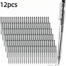 12Pack Ballpoint Pens Bulk Ink Medium Point Retractable Rollerball Pens Smooth Writing Quick Dry No Smudge For Office, School, Journaling Medium Tip Ball Pen Set (Black,0.7 Mm)