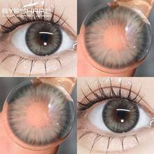 1 para kolorowych soczewek kontaktowych Eyeshare, odpowiednich dla oczu, jednorazowa, naturalna brązowa, szara, różowa, fioletowa, miękkie soczewki kontaktowe - PROWANSJA-SZARY - Zobacz 5