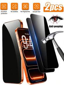 Bộ 2 miếng dán bảo vệ màn hình chống trầy xước, phủ toàn màn hình, chống bám vân tay, chống nước, chống trầy xước, chống sốc, tương thích với iPhone 17e/16/15/14/13/12/11 Pro Max/XR/X/XS Max/7/8 Plus/17/17 Air/17 Pro/17 Pro Max - màu đen - Xem 23