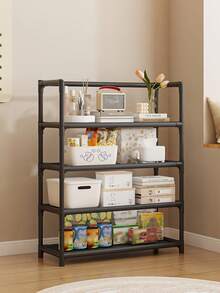 Modern Black & White Multi-Layer Storage Rack, Available In 7/6/5/4 Tiers, Effectively Organizes Household Clutter And Daily Essentials, Layered Storage, Neat And Orderly, Easy To Disassemble, Space-Saving - Multicolor - View 8