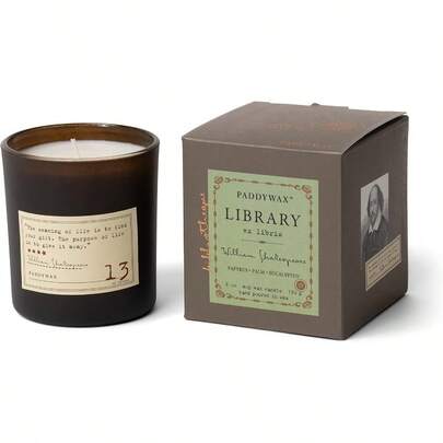 Library Collection William  Scented Soy Wax Candle 6.5Ounce Paprus Palm And Eucalyptus