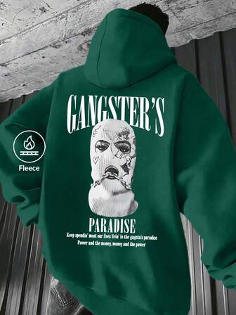 1 st. Plusstorlek herrtröja med grafisk slogan, höst/vinter, casual