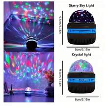 1 Farbige Sternprojektor Beleuchtung, LED Nachtlicht Dekoration für Schlafzimmer, RGB Mond Milchstraße Projektionsleuchte. Verwendet in Räumen, Schlafzimmern, Wohnzimmern, als Party Accessoire, zu Weihnachten und Halloween