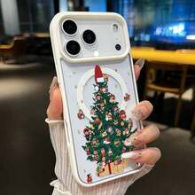 Funda para teléfono 17 Pro Fundas protectoras adecuadas para 17 Pro, 16, 16E, 15 Plus, 14, 13, 12, 11, XS, XR y X con diseño de dibujos animados festivos. Compatible con, a prueba de golpes, resistente a los arañazos, no propenso a amarillear, apariencia colorida y elegante. - Blanco - Ver 1