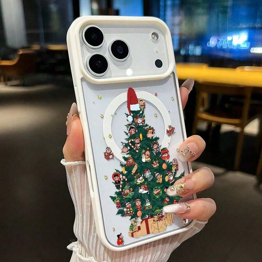 Funda para teléfono 17 Pro Fundas protectoras adecuadas para 17 Pro, 16, 16E, 15 Plus, 14, 13, 12, 11, XS, XR y X con diseño de dibujos animados festivos. Compatible con, a prueba de golpes, resistente a los arañazos, no propenso a amarillear, apariencia colorida y elegante. - Blanco - Ver 1