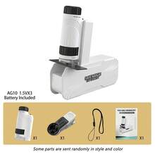 Children's Microscope, Featuring 300X, 600X, And 1200X Magnification Lenses With LED Illumination. Educational Science Kit, STEM And Science Toy, Suitable For Boys And Girls Aged 6 And Up. School Learning Supplies, Children's Birthday Gift, Christmas Present. - Multicolor - View 12