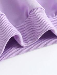 1 pieza Sudadera con elemento de dibujos animados para adolescentes, cómoda, de estilo de anime de primavera y otoño y personalizada - Morado - Ver 6