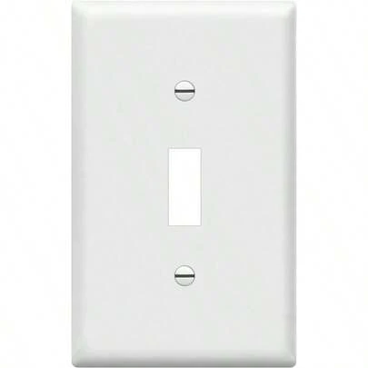 Toggle Switch Wall Plate, Gloss, Size 1 - Gang 4.50 Inchx 2.76 Inch, Unbreakable Polycarbonate Thermoplastic, 8811 - White