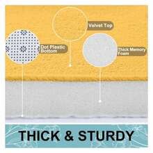 Memory Foam Bath Mat 47x17, Extra Soft And Absorbent Bathroom Mats, Non Slip Washable Carpet For Floor, Shower And Tub, Yellow - 多色78 - 查看 2