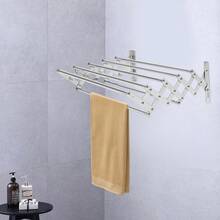 Wall Mounted Laundry Drying Rack Clothes Hanger Rack Retractable Clothes Rack - Product Size: 31.5*80*14.5cm/12.4*31.5*5.7 In - View 3