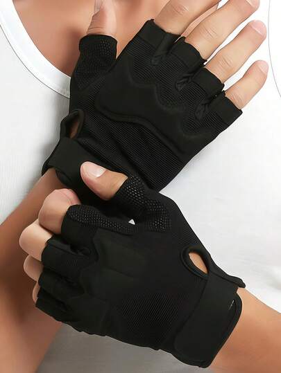 Guantes sin dedos con protección de nudillos, guantes tácticos sin dedos ligeros, guantes de motocicleta transpirables, unisex, guantes militares adecuados para tiro al aire libre, caza, conducción de motocicleta, escalada, ciclismo, senderismo, bicicleta, esquí, camping, deportes y acondicionamiento físico