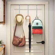 Over The Door Hooks, Door Hangers Hooks, Soft Rubber Surface Prevents Scratches, Heavy Duty Door Hooks For Bathroom, Living Room, Kitchen Hanging Clothes, Towels, Hats - Multicolor - View 9