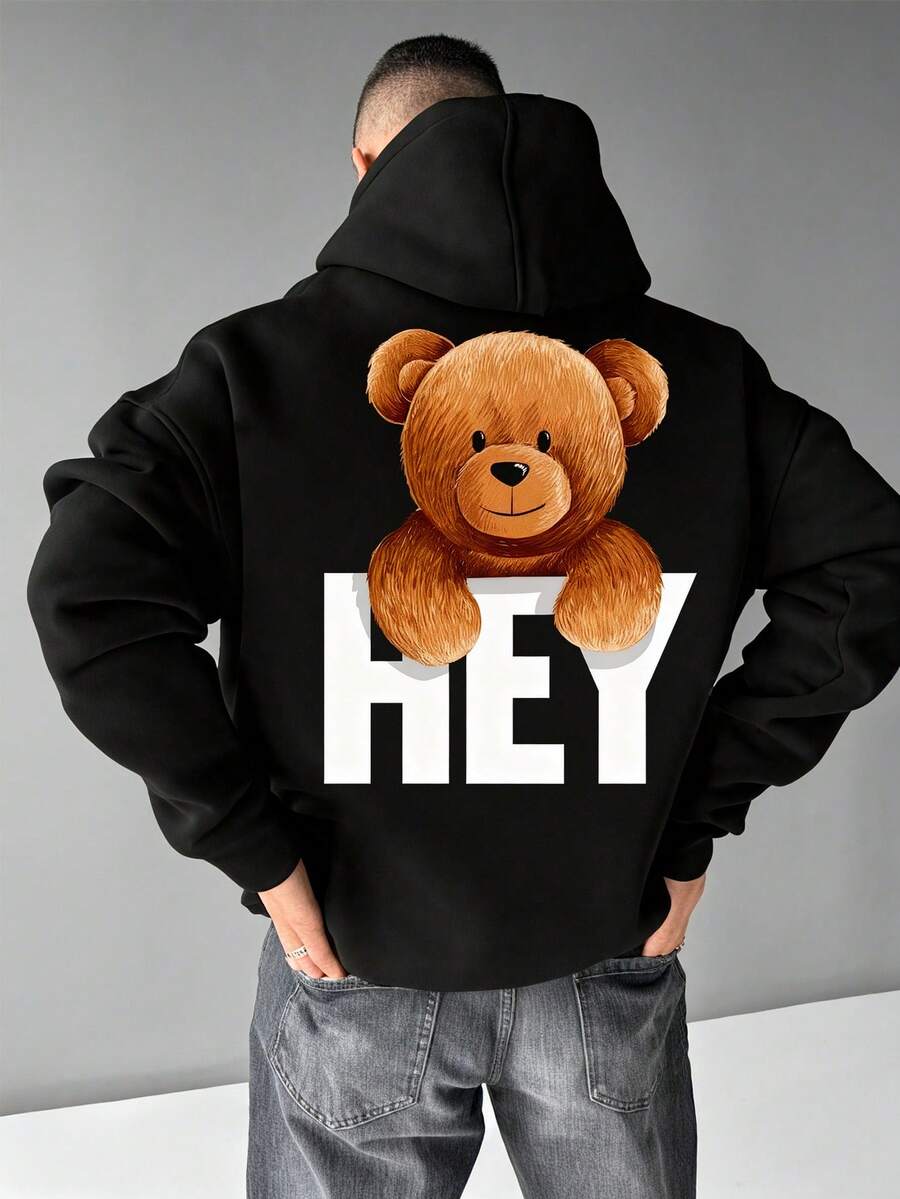 Sudadera de manga larga con capucha, estampado con diseños espectaculares, cómodo, ideal para deportes al aire libre, estilo para todas las estaciones - Negro - Ver 1