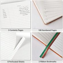 Lined Journal For Women, Medium A5 College Ruled Green Notebook, 188 NFUmberssed Pages Work Notebook With Pocket, 100GSM Thick Paper, Hardcover Vegan Leather Journal For Men Schoolsss Office{Inchsize_nameinch:InchA5inch,Inchcolor_nameinch:InchGreeninch} - Green - 查看 6