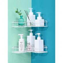 1PC Bathroom Shelf1pc Bathroom Shelf, Shower Caddy Rack, Bathroom Kitchen No Punching Triangle Storage Rack,Punch-Free Bathroom Storage Rack - màu đen - Xem 9