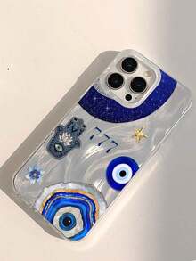 1pc Unique Blue Eye Shell Blue Gold Texture Pattern Phone Case, Thick Transpart Protective Cover Compatible With A05, A05S, A13, A14, A15, A53, A54, A55, A56, S22, S23, S24, S25, 11, 12, 13, 14, 15, 16 Pro Max.Christmas Accessories.Pink Phone Case Fall New Year Mobile Phone Case Cover 17 Pro Max Family Cover De 17 Pro Max Case Cute Phone Cases Fundas 17 Pro Case 16 Pro Max Case - 多色 2 - 查看 7