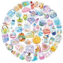 56pcs Transparent Item PET Material Series Graffiti Stickers, Suitable For Luggage, Phone Cases, Laptops, Helmets, Skateboards, Waterproof Decorative DIY Creative Stickers