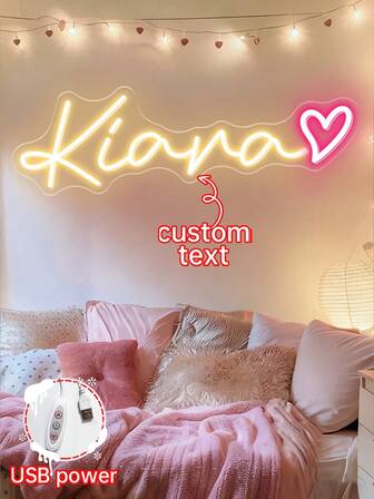 Custom Neon Signs Room Decoration, Personalized Christmas Neon Lights Sign Home Decorations Led Neon Name Sign Wall Decor Personalized Valentine's Day Birthday Party Gift,Led Night Lights Bedroom Home Decor.
