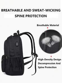 女士多功能尼龙背包，可装15.6英寸笔记本电脑，多口袋设计，轻便易携，通勤必备，适合学生、护士、教师、商务人士等。 - 彩色 - 查看 5