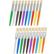 8pcs Set Large Washable Paint Brush, Easy To Clean, Handle Round And Flat Paint Brush, Acrylic Paint No Shedding Bristles, Washable Paint