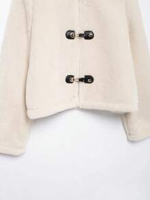 Seelio 秋冬新款女装简约百搭双面蝴蝶结外套 - 米色 - 查看 5