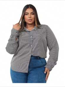 Striped Fabric Buttons Front Casual Daily Spring/Summer/Winter - Black - View 5