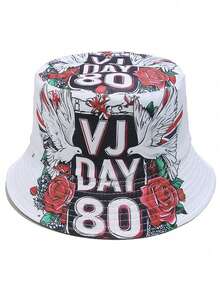 1 件女式双面几何水果印花渔夫帽，可爱百搭设计，适合户外、派对、日常穿着、防晒、轻便，适合休闲、露营和日常使用