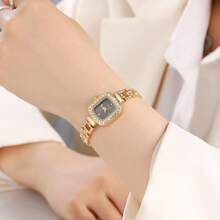 1 chiếc đồng hồ đeo tay nữ sang trọng đầu tròn với pha lê kim cương gợn sóng nước đồng hồ đeo tay nữ đồng hồ thạch anh hợp kim quà tặng bạn gái - Nhiều màu - Xem 14