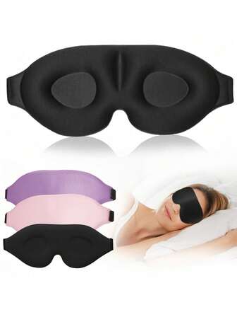 Ultra Soft 3D Sleep Eye Mask - Blackout & Noise Reduction, Gentle Pink/Gradient Color, Hypoallergenic For Travel, Home, Yoga, Nap, Unisex, Fits All Skin Tones, Comfortable & Snug Fit, Essential For Busy People