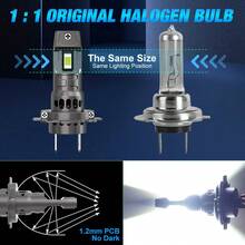 S&D H11 LED 大灯灯泡迷你无线 80W 25000LM 6500K CSP 适用于汽车前大灯汽车二极管灯 9005 HB3 涡轮 LED 12V 汽车 - 彩色 - 查看 3