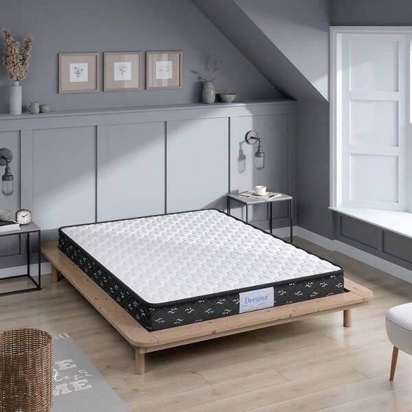 Double Mattress Hypo-Allergenic Materials 16cm Thickness With 5-Zone Pocket Spring System High-Density Foam Tight Top Medium Firm Coil Bedding Breathable Top 15Yrs Warranty White