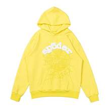 Sweatshirt Spider Web Print Hooded Pullover Sweatshirt Casual Loose New Style - 黃色 帽衫 - 查看 12