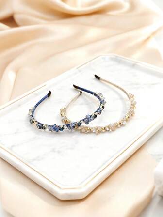 水晶水钻发箍，优雅法式发圈，女士派对发饰