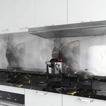 Papel Tapiz,60cm*1000cm Autoadhesivo Marmol Papel de Contacto,Prueba de aceite Vinil Marmol,Papel de Granito,Pelar y Pegar Para Muebles de Gabinete de Encimera de Cocina Encimera (Negro) - Negro - Ver 3