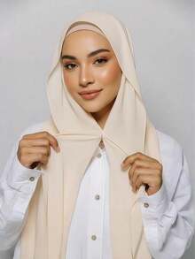 1 st. 3-i-1-instant chiffong hijab med inbyggda magneter och underkåpa/allt-i-ett instant hijab - inga nålar, halkfri passform, enkel att bära på några sekunder. Lämplig för daglig abaya-matchning, utomhusaktiviteter, böner och tillbedjan. - Magnetisk chiffong hijab - Visa 15