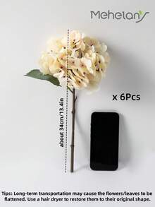 MEHELANY 6支仿真绣球花束，假花植物，房间装饰，秋季花园装饰，餐桌装饰，生日派对装饰，婚礼篮，新娘捧花，家居装饰，餐厅，卧室，窗台装饰，花瓶装饰，情人节礼物，新年装饰，户外花园，返校季 - 香檳色 - 查看 8
