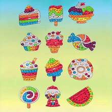 12pcs 5D DIY Diamond Painting Sticker Set, Cartoon Animal Acrylic Mosaic Art Craft Kit, Suitable For Kindergarten Creative Projects, Children Diamond Painting Set