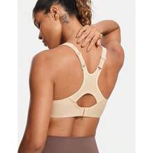 SYROKAN Women's Full Support High Impact Racerback Lightly Lined Underwire Sports Bra - 米色 - 查看 3